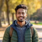 image of a 25 year old indian man that is smiling at the camera premium ai generated image